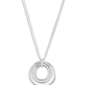 Style & Co Silver-Tone Circle Pendant Necklace Jewelry